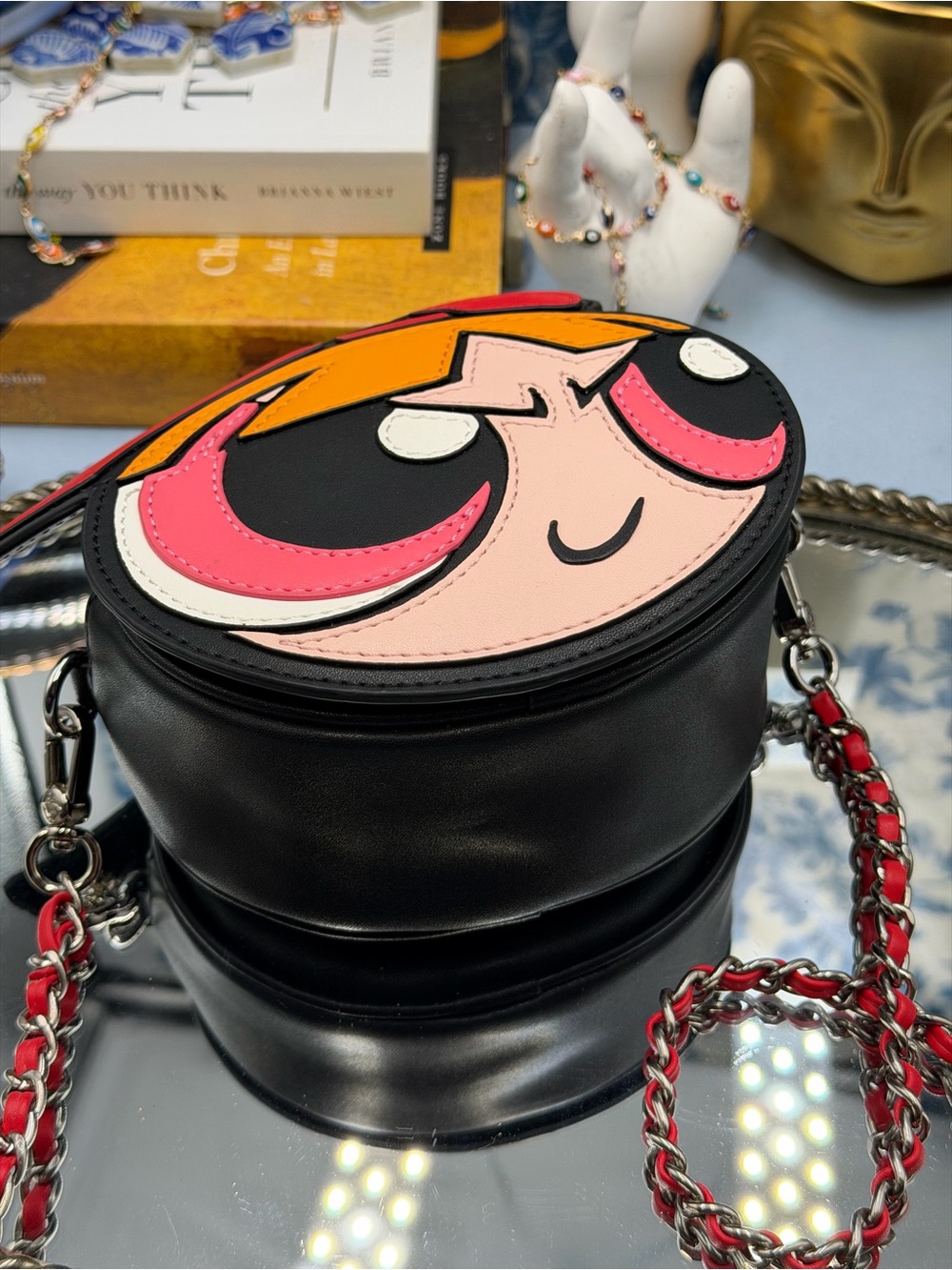 🆕 JELLY BUNNY 🧿 NWOT x POWERPUFF GIRLS Blossom Crossbody Bag, Red & Black - Picture 12 of 14